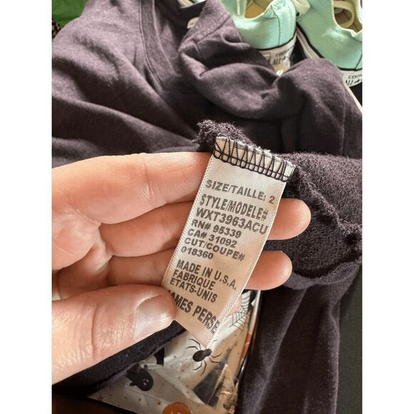 James Perse 2 M Purple Long Sleeve Cotton Tissue Tee Top - Picture 6 of 6